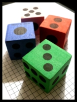 Dice : Dice - 6D - Set of 4 Faom Dice with Black Painted Pips